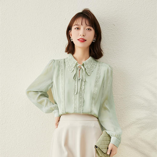 新款娃娃领时尚雪纺衬衫上衣  YZ8002 商品图4