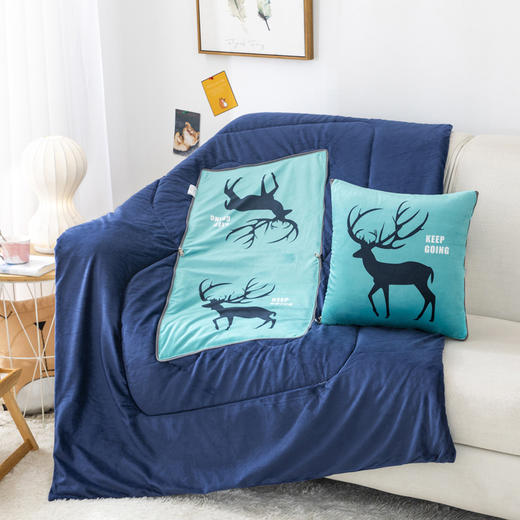 【多功能抱枕太空被】水晶绒印花抱枕夏凉被 办公室午睡抱枕被子二合一-优选好物-W仓 商品图0