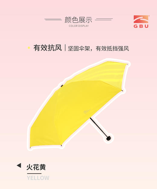 大光明五折铝骨伞1519超轻羽毛伞折叠便携黑胶超强防紫外线防晒旅行晴雨伞 商品图4