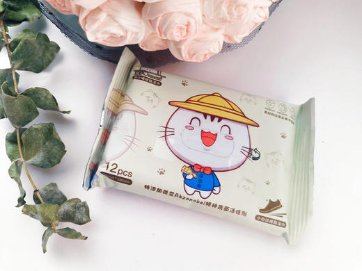 潮小喵小白边擦鞋湿巾12片鞋湿巾小白鞋洗鞋神器小白运动鞋清洁湿纸巾去污一擦白鞋边 商品图2