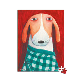 【折扣商品 不退不换】150片 迷你平面拼图 塑料拼图P1416 黑姑娘-盯盯狗