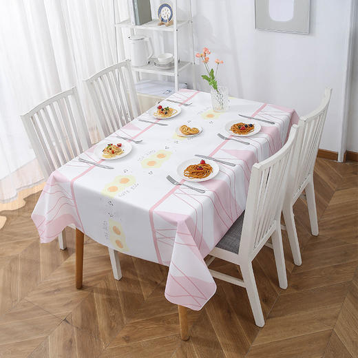 新款现代简约风桌布防水防油PVC白格子桌布居家家用免洗北欧cmxg 商品图1