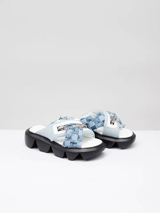 交叉带厚底拖鞋 商品图1