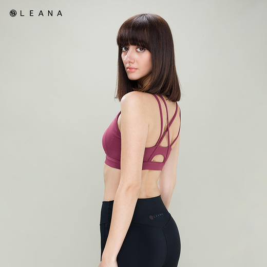LEANA瑜伽体式背心交叉美背运动健身含胸垫可拆卸抹胸户外跑步内衣1313 商品图3