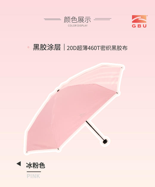 大光明五折铝骨伞1519超轻羽毛伞折叠便携黑胶超强防紫外线防晒旅行晴雨伞 商品图3