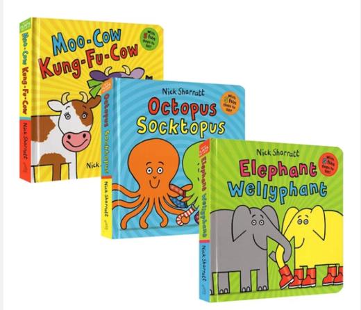 【0-5岁】Elephant Wellyphant 纸板翻翻书 3册 英文启蒙认知必备 商品图0
