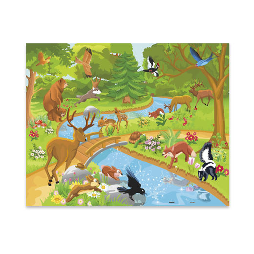 【折扣商品 不退不换】80片 儿童拼图 塑料拼图T1023 小溪旁的聚会 商品图0