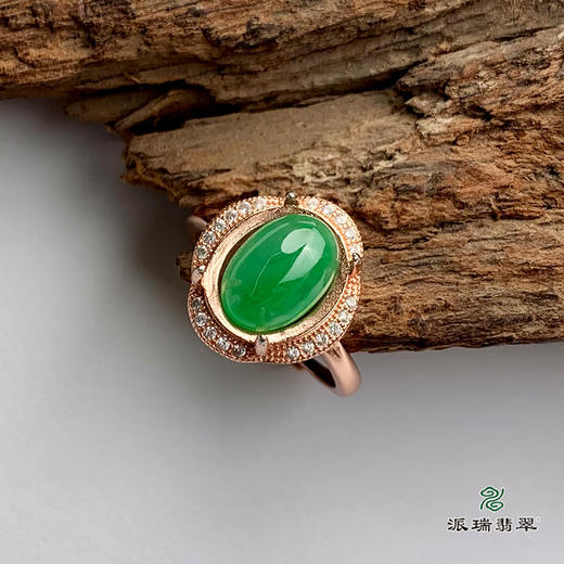 派瑞翡翠 翡翠戒面 冰种 绿色 商品图2