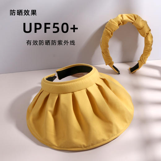 佩派贝壳空顶帽发箍女夏季防紫外线遮阳透气空顶帽学生显脸小可折叠发箍帽草编防晒夏季 商品图0