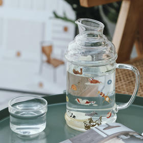 夏日玻璃水壶 可冷泡可加热 容量1100ml（广东潮州发货）