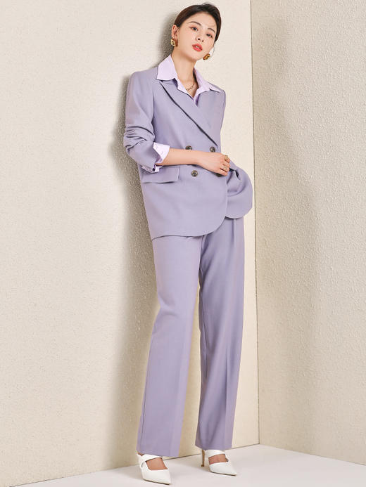 浅紫色长袖韩版休闲职业装OL通勤面试 商品图2