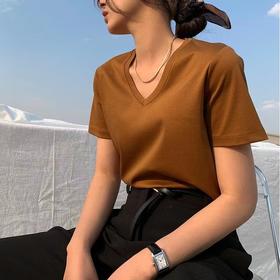 【桑蚕丝面料，凉感免烫】米馨悦高支高密的桑蚕丝丝光棉T恤，丝光棉+桑蚕丝+莫代尔面料更加稳定，工艺更加出色