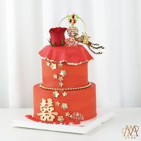 【3990】中式红色主题·婚礼蛋糕