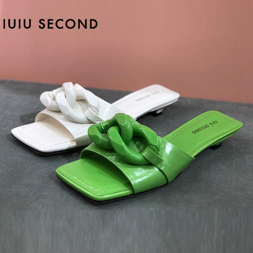 IUIU SECOND 夏季超火链条元素时尚凉拖鞋 商品图3