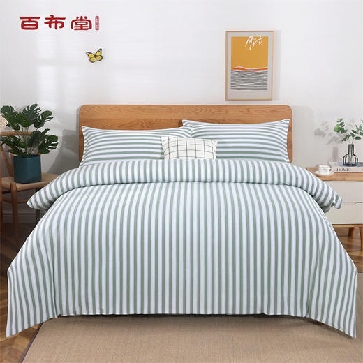 （乡村振兴商品）百布堂纯棉四件套美梦-绿条 商品图0