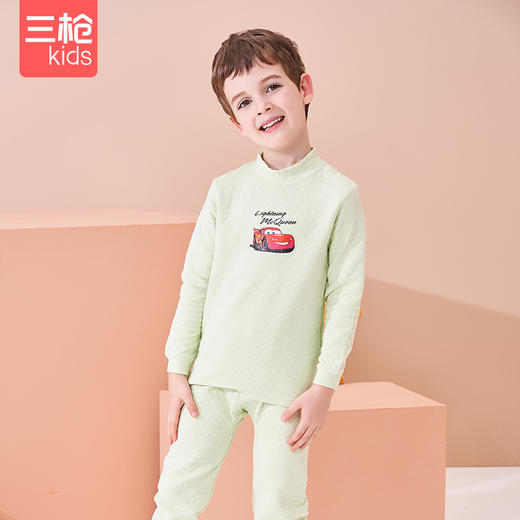 Threegun三枪 【暖棉】男童半高领儿童保暖内衣套装-28795D111 商品图1
