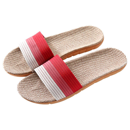 男女夏季新款四季亚麻拖鞋家居情侣室内拖鞋木地板棉麻居家防滑夏季凉拖鞋 商品图4