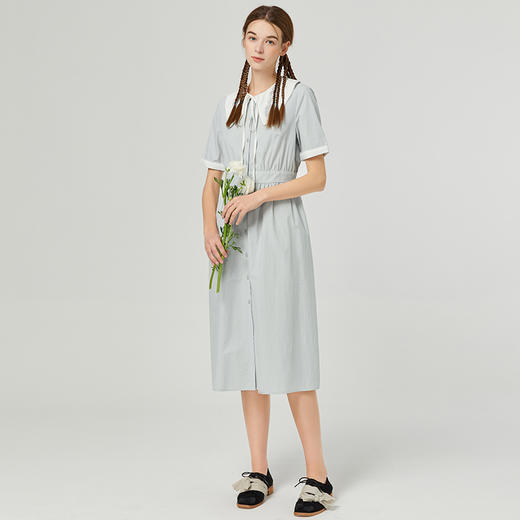 famecoco范可儿学院风甜美减龄衬衫裙夏季纯棉高腰新款连衣裙女生F223FA046 商品图4