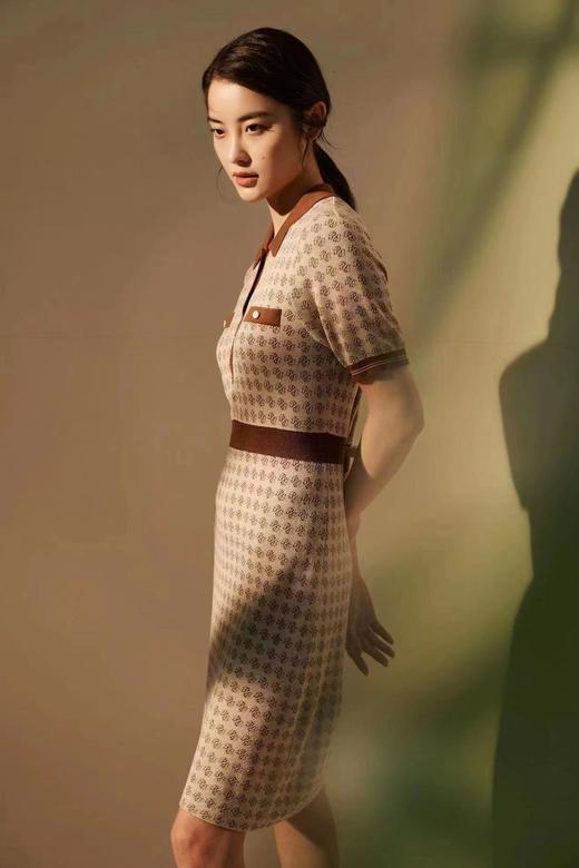 皮皮狗T恤领提花短袖连衣裙2175221730 商品图3