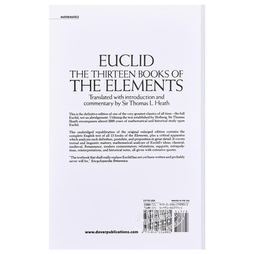 【中商原版】欧几里得：几何原本3 英文原版 The Thirteen Books of the Elements Vol.3 Euclid 商品图1