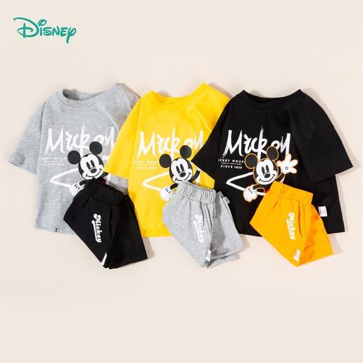 迪士尼夏季新款儿童短袖套装米奇卡通印花男童两件套 商品图6