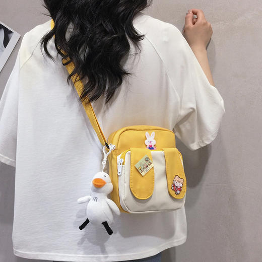 皮卡诺斜挎包713送徽章不含挂饰可爱帆布包包女2022新款日系原宿单肩包夏季休闲少女百搭斜挎小包 商品图0