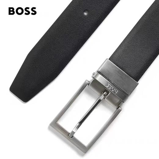 百货世界-HUGOBOSS雨果博斯男士经典徽标扣环双面意大利皮革腰带 商品图1