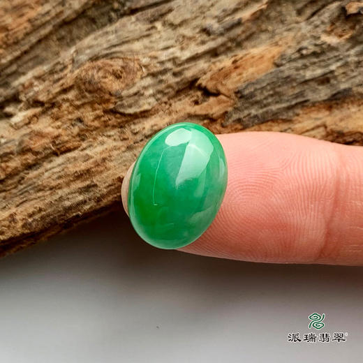 派瑞翡翠 翡翠戒面 冰种 绿色 商品图3