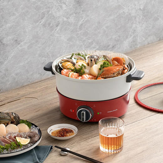 摩飞电器（Morphyrichards）机械升降电火锅家用多功能料理锅鸳鸯锅电热锅电煮锅 商品图2