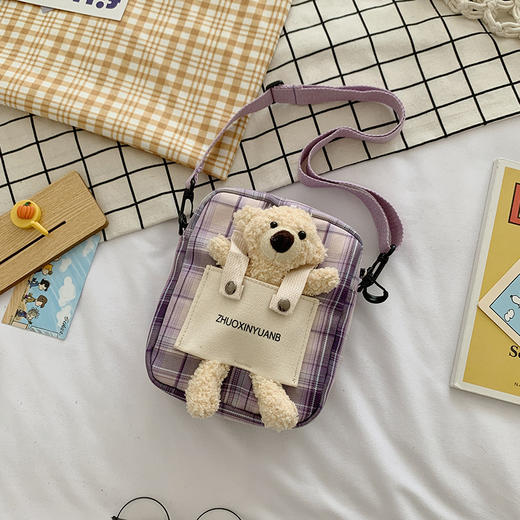 皮卡诺斜挎包16509夏季新款春季帆布小包小熊单肩斜挎包包女潮轻便可爱女生帆布包 商品图1