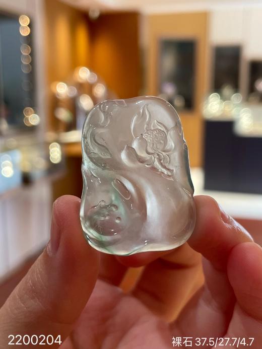 玻璃飘翠一品清莲裸石 59999【107-2200204】 商品图6
