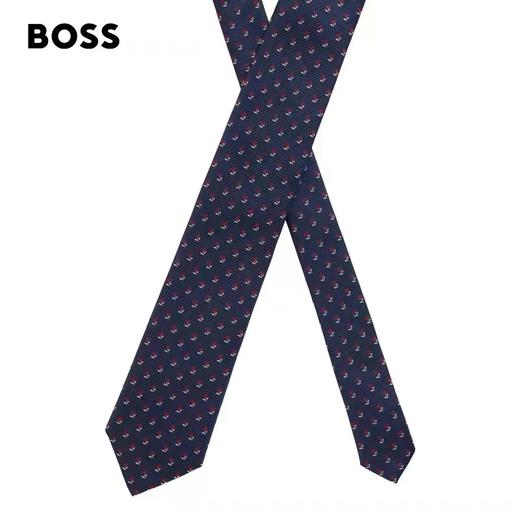 百货世界-HUGOBOSS雨果博斯男士2022春夏编织碎花图案桑蚕丝提花领带 商品图0