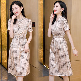 ASE-9320印花气质百塔女式连衣裙