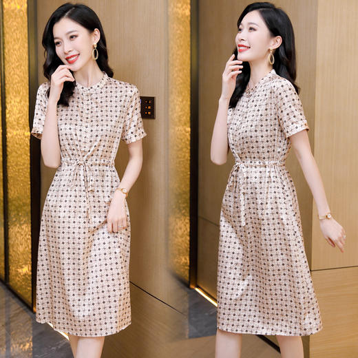 ASE-9320印花气质百塔女式连衣裙 商品图0