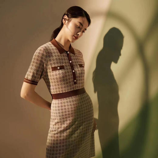 皮皮狗T恤领提花短袖连衣裙2175221730 商品图4