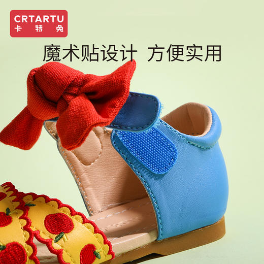 卡特兔女童凉鞋夏款露趾学生儿童蝴蝶结中大童公主鞋 商品图1