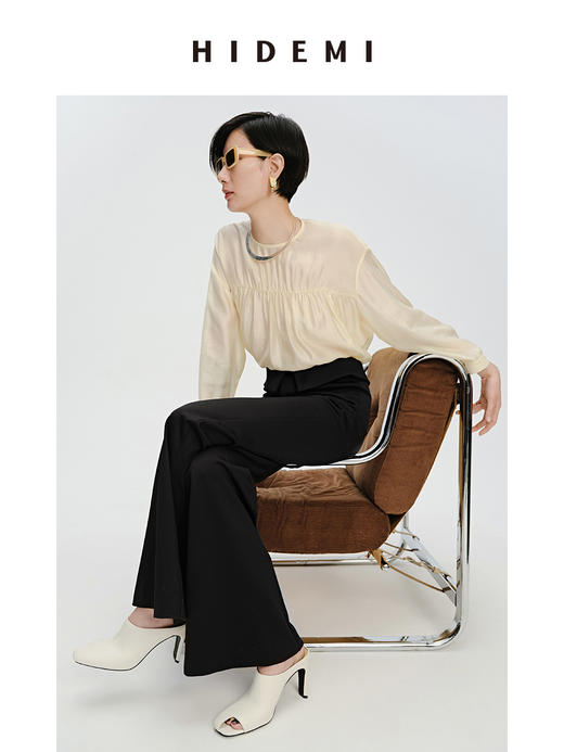 HIDEMI 必入款翻折腰头设计感超显瘦喇叭弹力神裤 商品图7