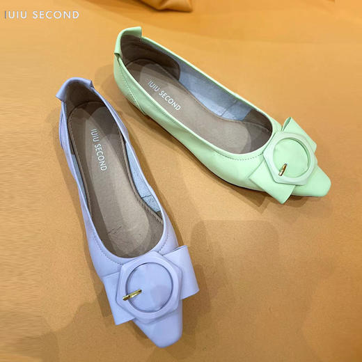 IUIU SECOND2022春夏新款糖果色舒软平底鞋浅口单鞋U22AE10551 商品图2