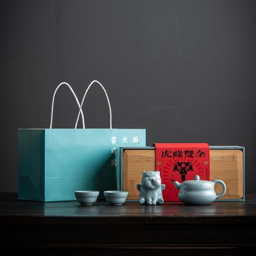 【以茶养虎，养一只属于自己的汝瓷小老虎】汝山明汝虎添翼香插茶宠摆件 | 虎禄双全茶器套组 商品图7