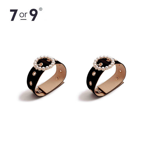 2.0珠扣黑色锻面饰带 商品图1