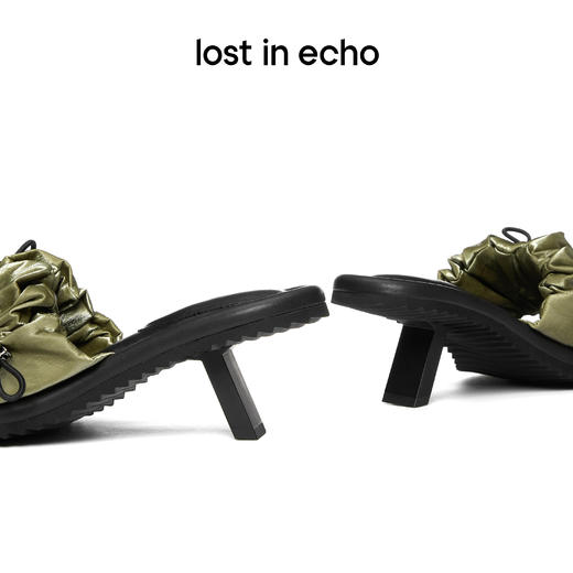 [断码]lost in echo 原创设计师 抽褶圆头凉拖 商品图2