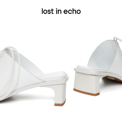 lost in echo  不无聊凉鞋系列 方头穿绳绑带高跟凉拖穆勒鞋 商品图3