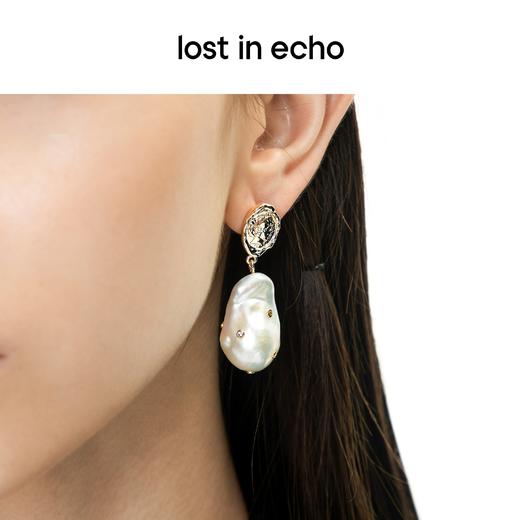 lost in echo 原创设计师lost in echo巴洛克珍珠手工镶嵌锆石耳环 商品图2