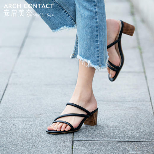 ARCHCONTACT安启美奈Z字带高跟凉鞋52156 商品图1