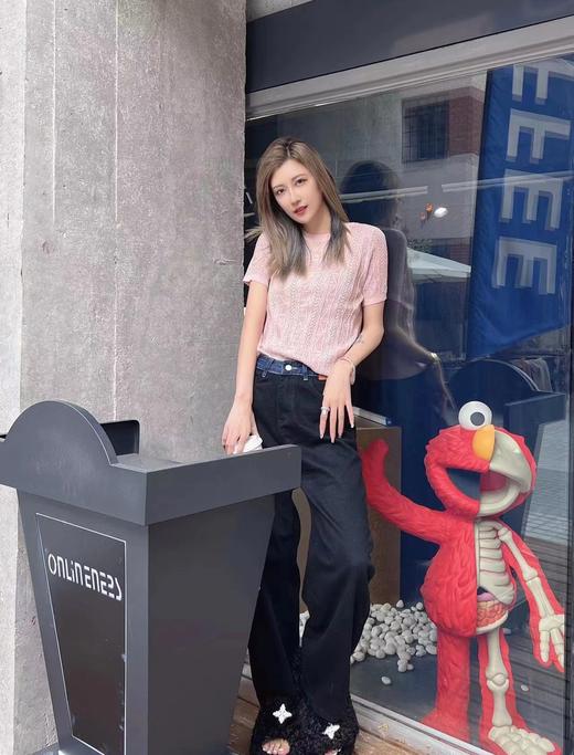 皮皮狗女式圆领提花短袖套衫2175221012 商品图4