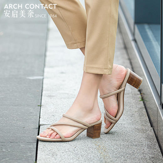 ARCHCONTACT安启美奈Z字带高跟凉鞋52156 商品图4