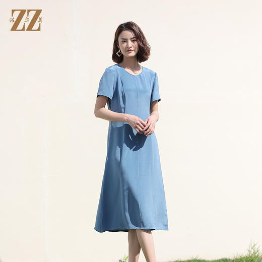 佐尔美2022夏季新款 重磅桑蚕丝真丝连衣裙女E12LS68 商品图1