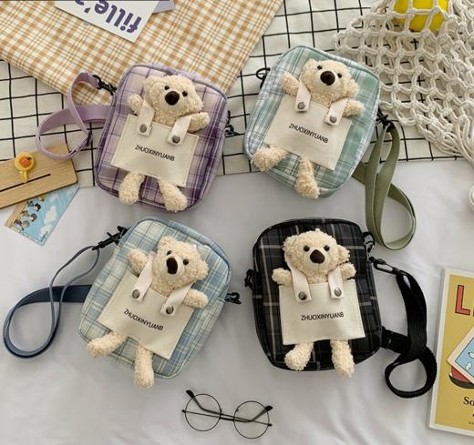 皮卡诺斜挎包16509夏季新款春季帆布小包小熊单肩斜挎包包女潮轻便可爱女生帆布包 商品图0