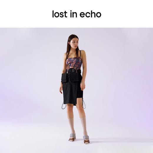 lost in echo 设计师原创 春夏新款 气垫装饰斜头粗跟凉鞋 商品图2