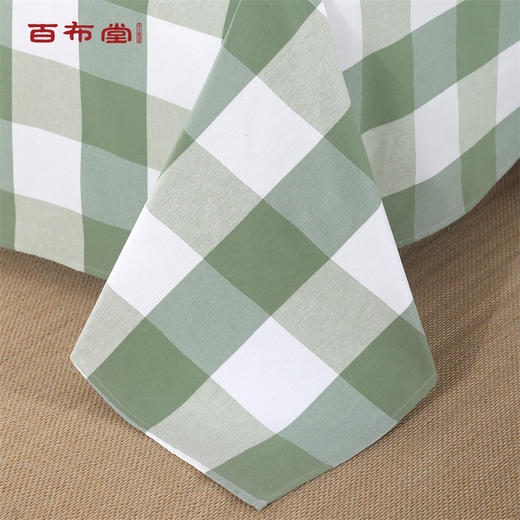 （乡村振兴商品）百布堂纯棉四件套美梦X3-绿格 商品图3